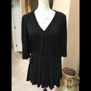 V=Neck Cotton - Nylon blend top. Size L